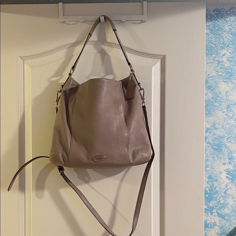 Coach Taupe Leather Shoulder Bag